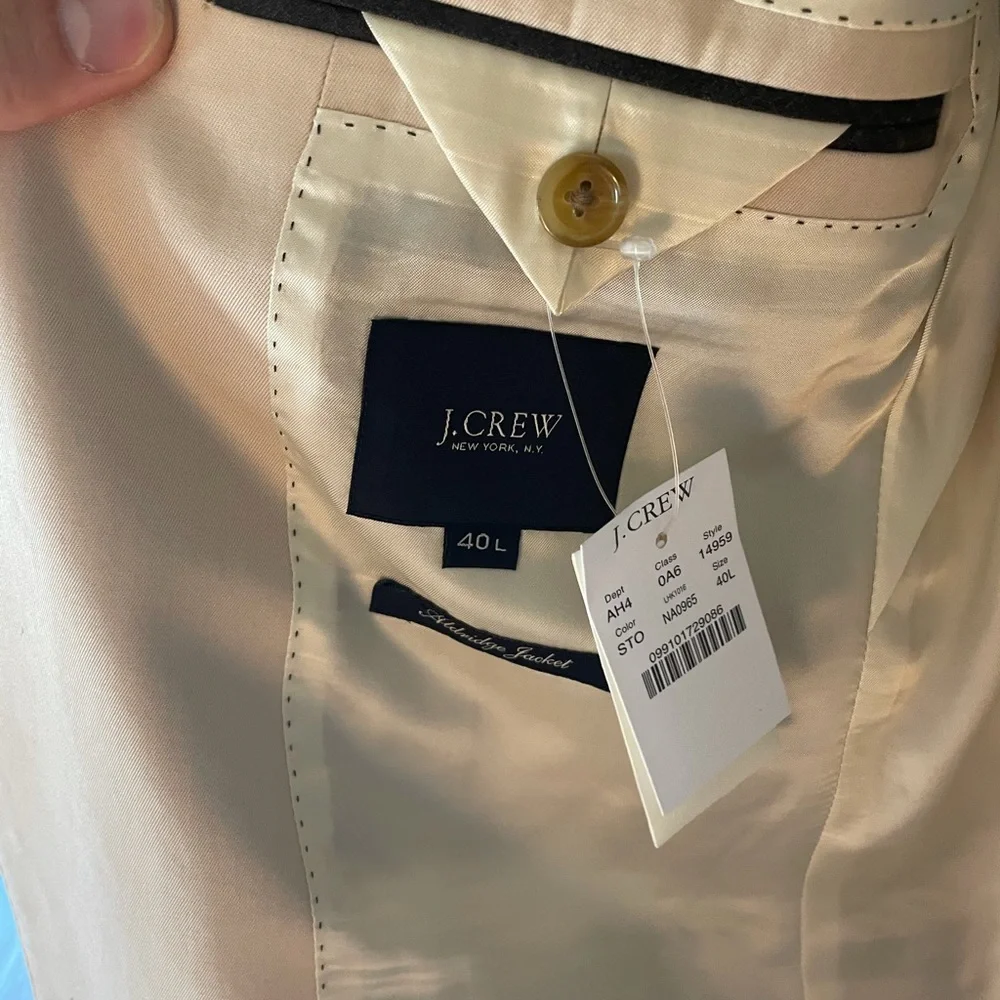 J.Crew Stone Cotton Chino Suit - 40L, 29 Waist